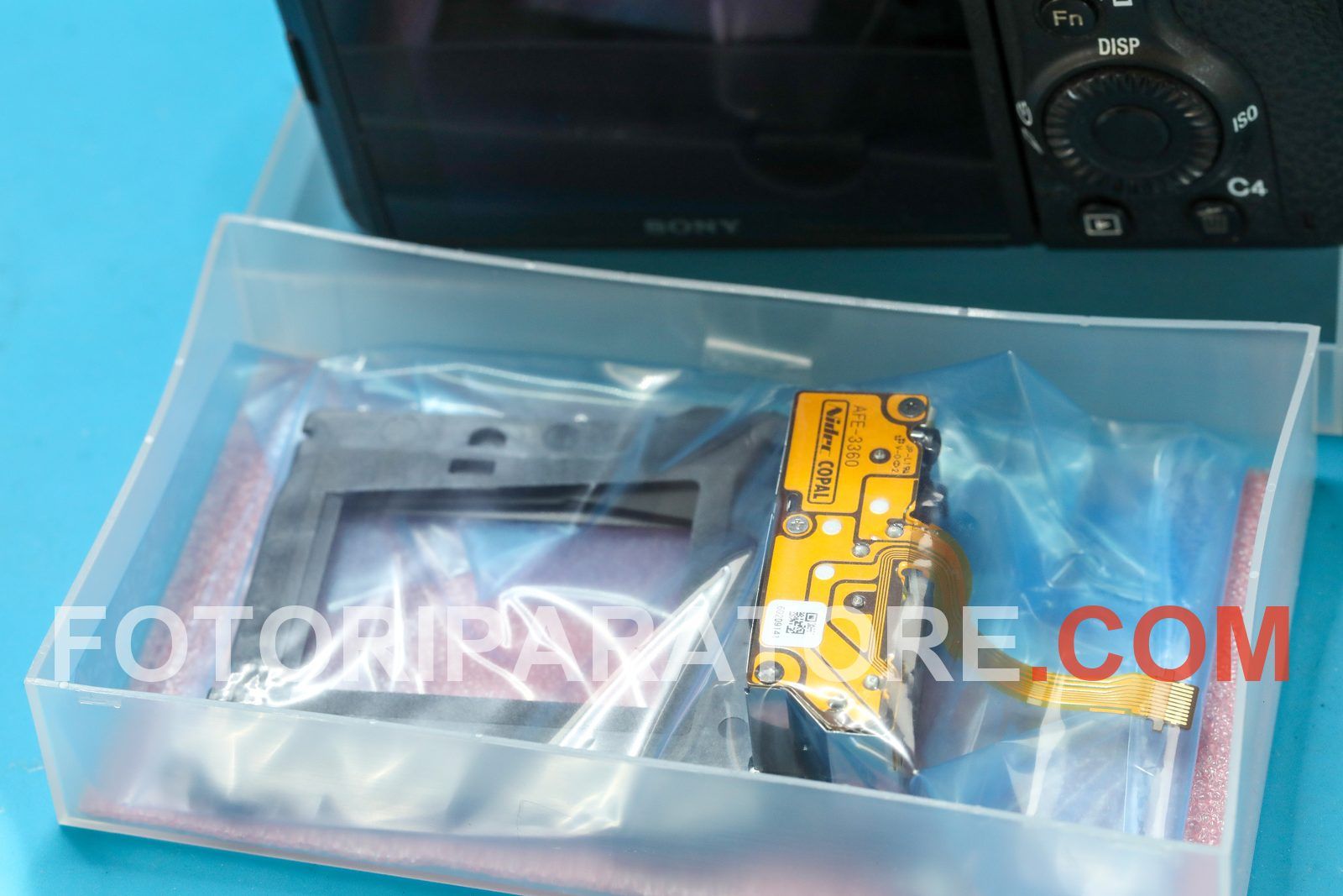 Otturatore di ricambio originale Sony codice AFE-3360 per Sony A7 III, nella busta antistatica