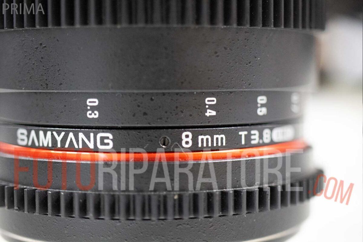 Samyang 8mm messa a fuoco errata