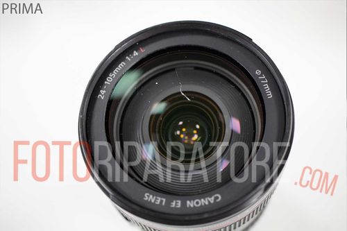 Sostituzione lente frontale Canon 24-105 – Lente frontale graffiata.